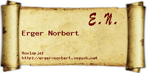 Erger Norbert névjegykártya